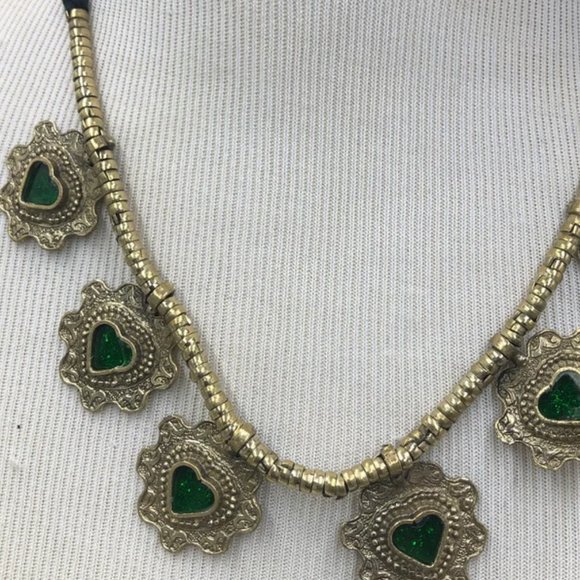 Floral Choker Necklace, Tribal Antique Necklace, Antique Necklace - Picture 5 of 5